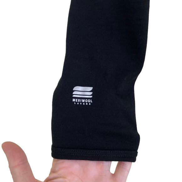 Meriwool Layers Women's Sz S Black Merino 250g Base Layer Long Sleeve Top Shirt - Picture 6 of 16